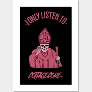 I Only Listen To Cottagecore Metal Undead Priest Posters and Art